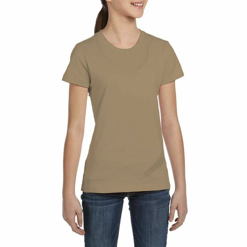 KCST Kids Girls Boys Plain Cap-Sleeve Casual Crew Uniform Jumper T-Shirt Tops
