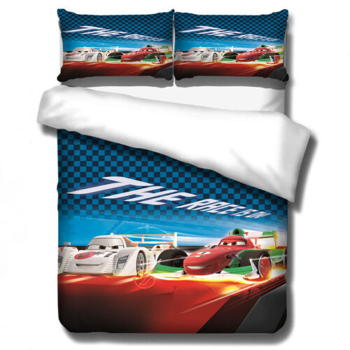 3D Cars Racing Cartoon Kids Bedding Set Quilt//Duvet//Doona Cover Pillow Sham