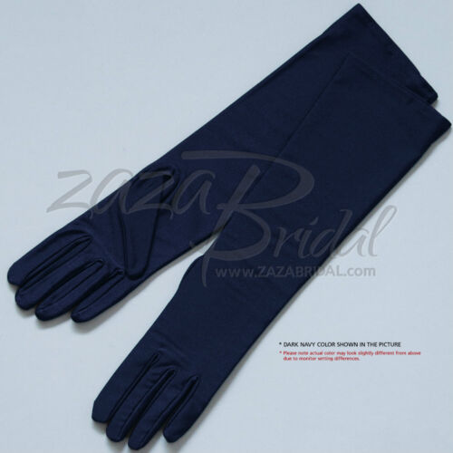 4-Way Stretch Matte Finish Satin Dress Gloves Below-The-Elbow Length 8BL
