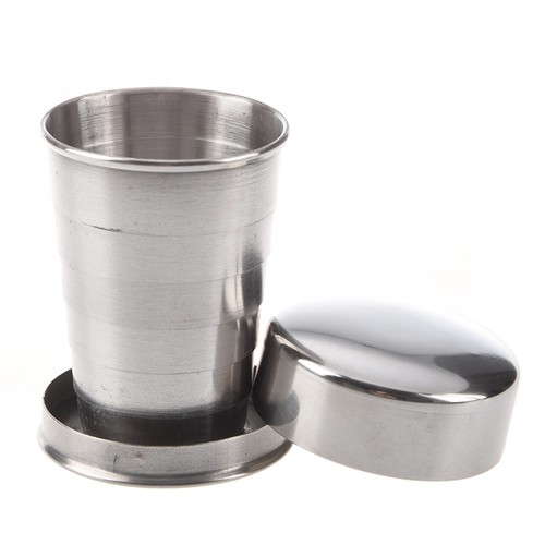 1X Edelstahl-Reise-Camping Wandern Folding zusammenklappbaren Cup Y6M9