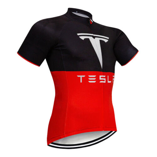 Short Sleeve Cycling Jersey Bike Shirt Clothing MTB Tesla Ride Sports Wear Top