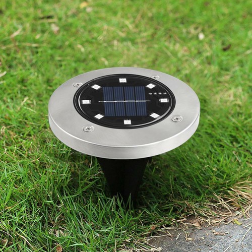 8LED Solar Flat Buried Light In-Ground Lamp Outdoor Pathway Garden Decking Lamp