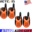 4× Retevis RT-602 Walkie Talkie Kids Orange LCD Display Flashlight 2Way Radio US
