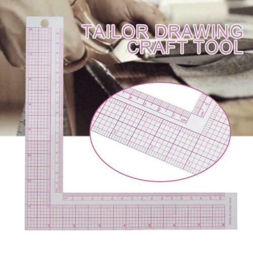 Tailor Drawing DIY Crafts Tool L-shape Ruler Sewing Curve Home Square Gauge K4M6 