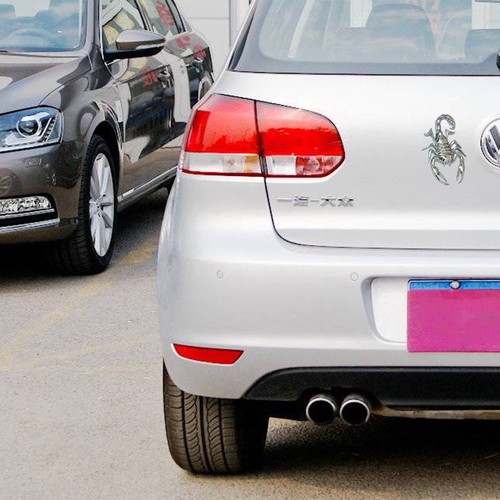 2 PCS Silver 3D Metal Car Stickers Scorpion Decals Car Trunk Body Animals Decals