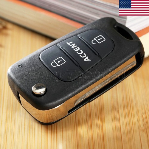 US Car Key Remote Case Shell 3 Buttons Fodable Flip for Hyundai Accent 2012 2013