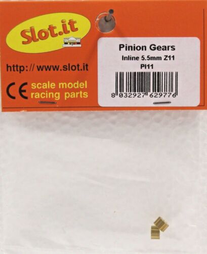 SLOT IT SIPI11 11-TOOTH BRASS INLINE PINION GEAR 5.5mm NEW 1//32 SLOT CAR PART