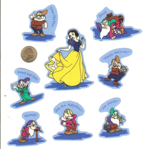 DISNEYS SNOW WHITE AND 7 DWARFS FABRIC APPLIQUES 8 PCS.