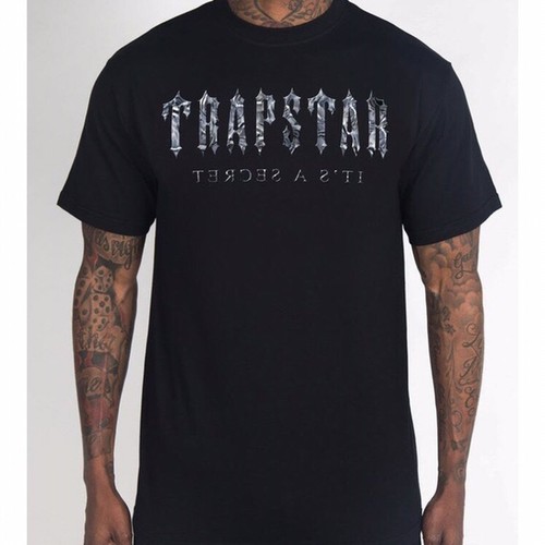 Bnwt * Trapstar London Titanio decodificados Camiseta Manga Corta Negro Talla S M L
