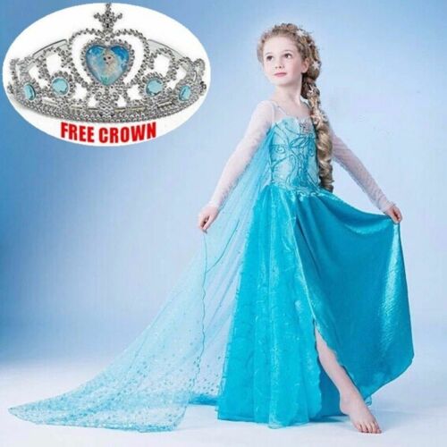 Details about  &nbsp;Girls Disney Elsa Frozen dress costume Princess Anna party dresses Cosplay