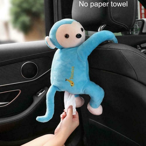 Cute Cartoon Tissue Animal Monkey Car Hanging Paper Napkin Best Cover Holde K7X0
