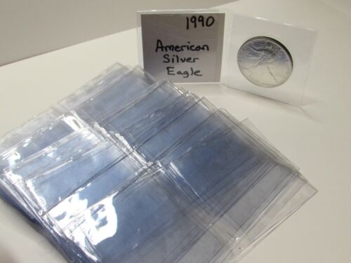 50 Archival Quality Mylar 2.5 x 2.5 coin holders flips for PCGS submission