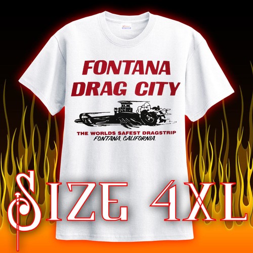 XXXXL Vintage dragster hemi Dragstrip Race T-shirt Fontana 4X California 4XL