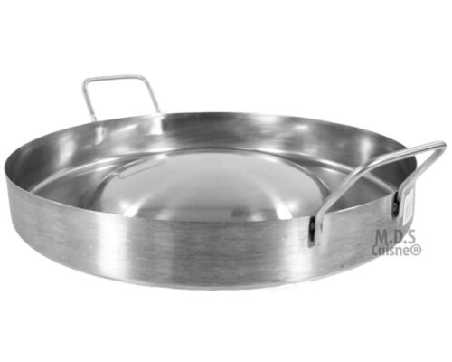 Stainless Steel Comal Convex 16" Round Cook Griddle Taco Grill Pan Heavy Duty 