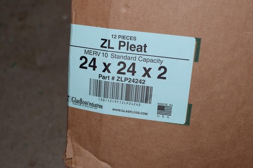 12 AIR FILTERS HOME FURNACE AC MERV ZLP24242 GLASFLOSS Z-LINE PREM HIGH QUALITY