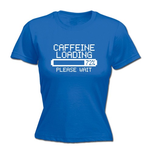 Caféine chargement Femmes T-shirt Café Expresso Latte Rétro Drôle Cadeau Anniversaire
