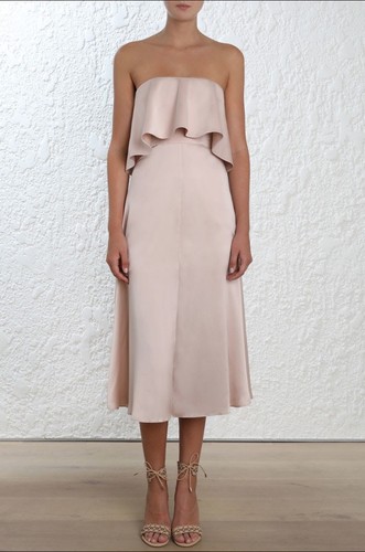 zimmermann strapless flounce dress