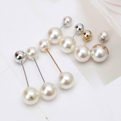 Tiande 9 Pieces Sweater Shawl Clips Set Include Double Faux Pearl Brooch Pins and Crystal Shawl Clips for Women Girls Costume Accessory