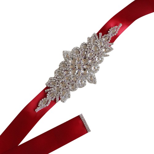 Elegan Wedding Dress Beaded Belt Crystal Bridal Sash Rhinestone Ribbon Sightly