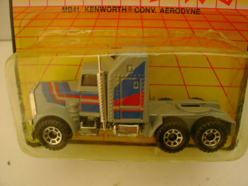 AERODYNE NEW ON DAMAGED CARD 1983 MATCHBOX SUPERFAST #41 GRAY KENWORTH CONV
