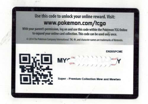 Pokemon MEW EX XY126 MEWTWO EX Super Premium Online CODE CARD XY125 