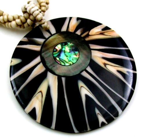 Abalone Shell Mother of Pearl Cone Shell Pendant Beads necklace Jewelry BA292 