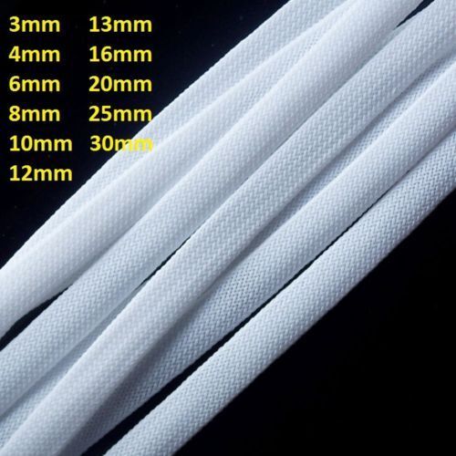 White Expandable Braided Cable Sleeving//Sheathing//Auto Wire Harnessing 3mm-30mm