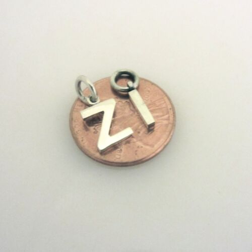 .925 Sterling Silver Small ALPHABET CHARM Letter Initial Tiny Pendant NEW 925 