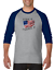 Raglan T-shirt 3/4 Sleeve Love It Or Leave It American Flag Patriotic 