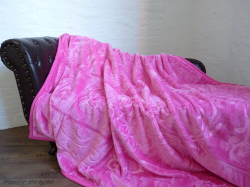 pink 160x200cm Luxus Tagesdecke Kuscheldecke Wohndecke Decke Plaid rosa 