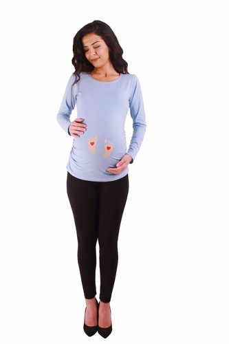 Babyfüße mit Herzchen Witzige süße freche Umstandsmode Umstandsshirt Motiv MMC