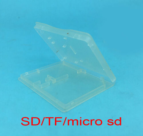 Transparent CF TF Micro SD SDHC Memory Card Case Plastic Holder Storage Box