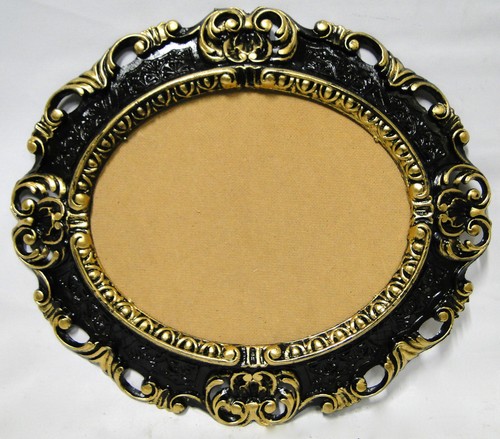 Objekte Nach 1945 Repro Bilderrahmen Antik Oval Schwarz Gold Fotorahmen Gemalderahmen Barock 45x37 Mirshlaw Co Il