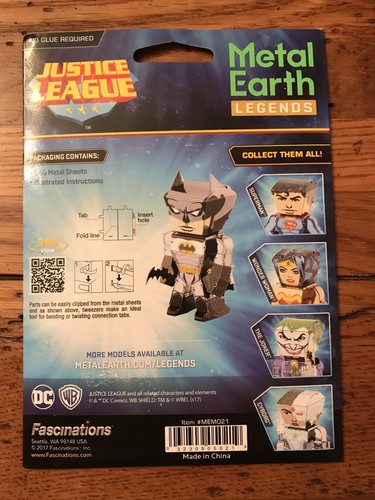 Fascinations Metal Earth Legends BATMAN Steel 3D Model Kit New Justice League