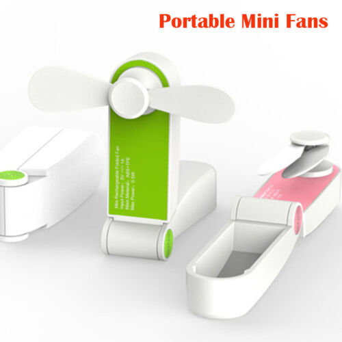 Summer Rechargeable Portable Mini Fan Handheld Personal USB Battery Pink Green 