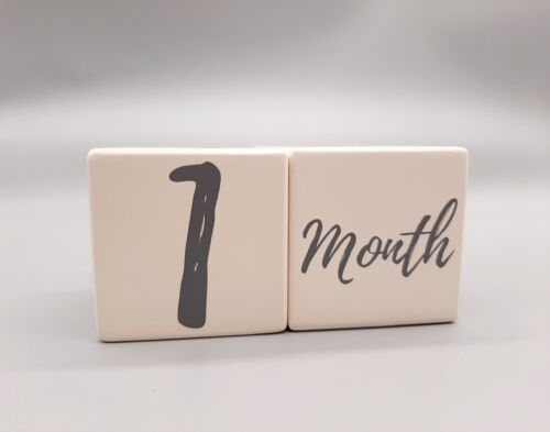Wooden milestone blocks Baby gift for baby girl or baby boy Direct From UK 