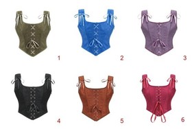 Womens Renaissance Corset Front Lace Up U back Bodice Corset Victorian Bustier
