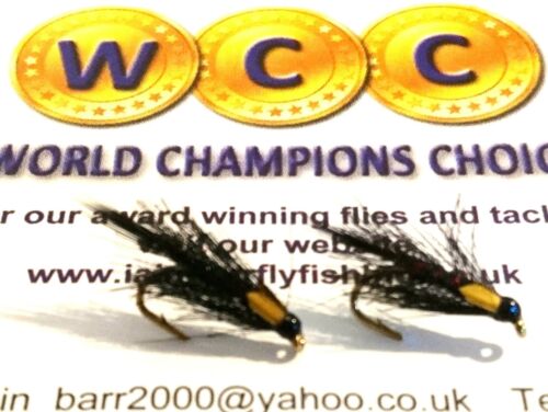 6 Rutland Black Pseudo Cruncher Nymphs Trout Flies by Iain Barr Fly Fishing