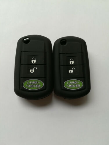 2pcs Black Fob Key Cover for LAND ROVER LR3 Range Rover Sport NT8-15K6014CFFTXA