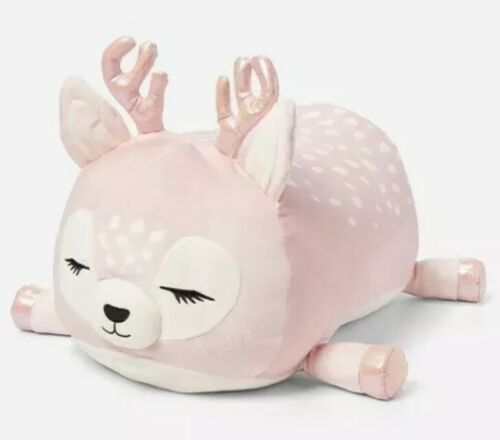 New XL 20" Squishmallow Ivy Rose Gold Pink Sleepy Deer Plush Pillow Justice 