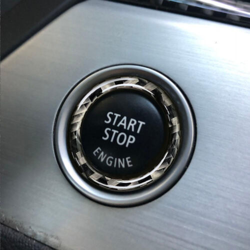 Carbon Fiber Auto Car Engine Start Stop Button Ring Trim For BMW E90 E92 E93 