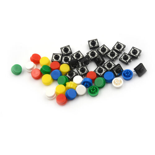 20Sets Momentary Tactile Push Button Touch Micro Switch 4P PCB Caps 12x12x7.3 El