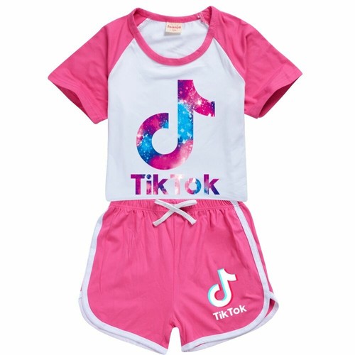 Pant Kids Gift 2PCS Fashion Girls Boys TIK TOK 100/% Cotton Casual T-Shirts Tops