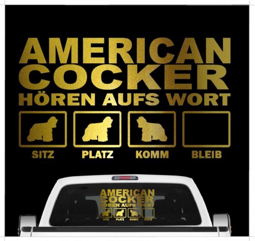 American Cocker Spaniel ami consultará al palabra perros pegatinas auto adhesivos para coches H