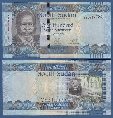 2011 SOUTH SUDAN 100 Pounds Replacement ZZ UNC P.10