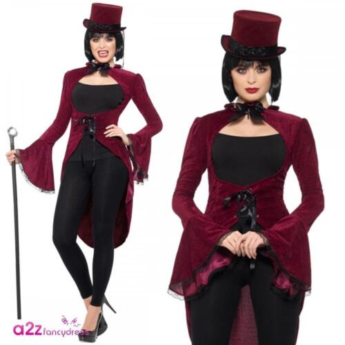 Lady Vampire Velour Jacket Gothic Victorian Vampiress Halloween Fancy Dress