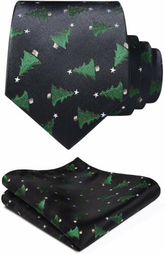 Details about  &nbsp;Christmas Tie for Men, Holiday Season Party Necktie & Pocket Square Set