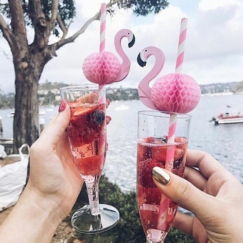 3d Flamingo Drinking Straws Jungle Paper Straw Summer Pool Party Supplies Decor