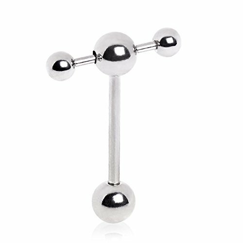 Tongue Teaser 316 L acier chirurgical double Barbell Avec Esclave Bague