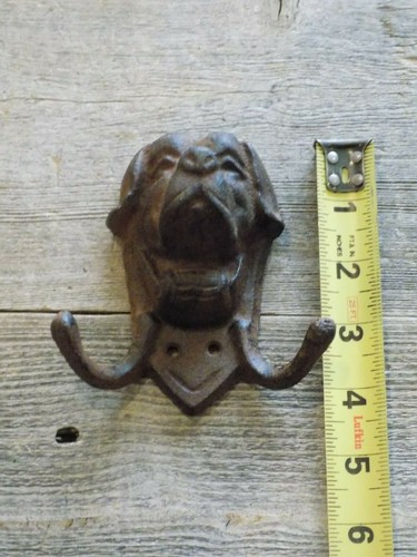 4 DOG HEAD COAT HOOKS HAT LEASH ST BERNARD CLOSET ENTRY WAY GARAGE MUD ROOM